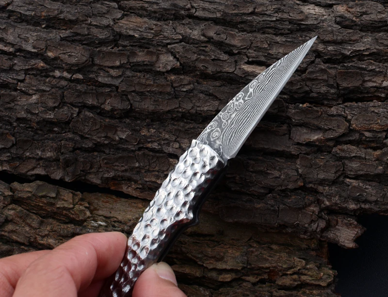 

Voltron Little Silversmith Damascus Pocket Knife Gift Collection Outdoor Camping Multifunction Knife Portable EDC Knives