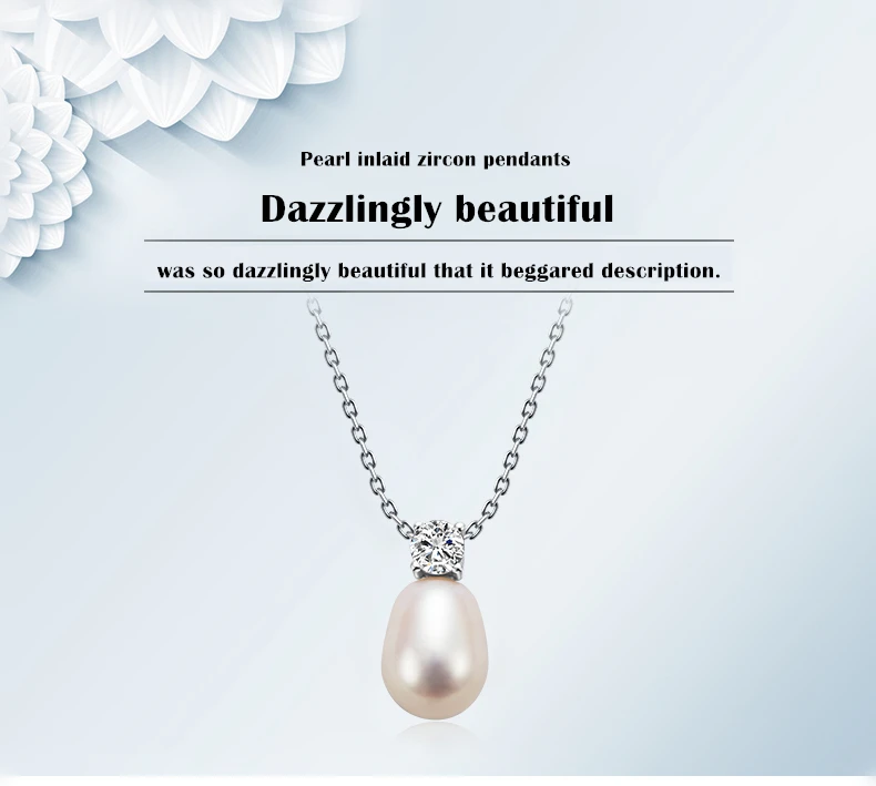 YANCEY Распродажа 9-10 мм белая жемчужина в форме капли ожерелье цепочка из серебра 925 одинарный жемчуг изящное подвесное ожерелье ювелирные изделия