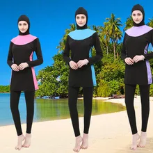 Из двух частей мусульманских Для женщин Spa купальники Исламский купальник анфас хиджаб Плавание пляжная купальник спортивная одежда Burkinis