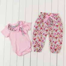 Комбинация из футболки и штанишек для маленьких девочек, 1 детский костюм, детский костюм на Рождество, розовые комплекты для девочек, узор «золотой горошек», «потертый шик», комплект детской одежды в цветочек