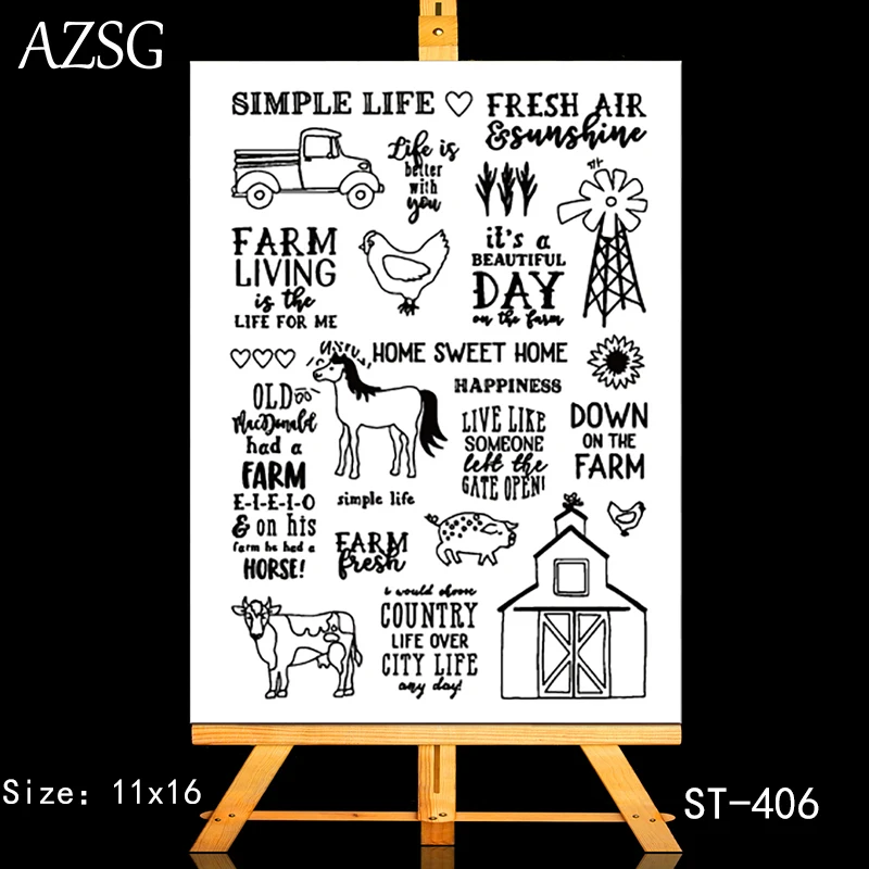 

AZSG Pastoral Style Simple Life Clear Stamps For DIY Scrapbooking/Card Making/Album Decorative Silicone Stamp Craft