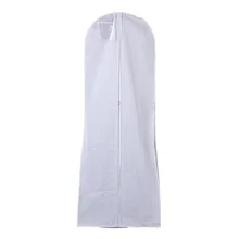 Hanging Wedding Dress Bridal Gown Garment Cover Storage Bag Carry Zip Dustproof White