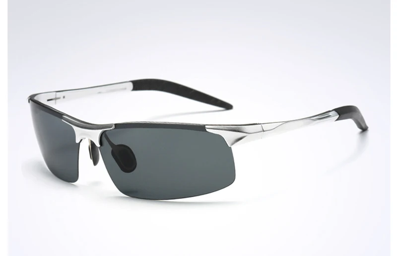 Мужские солнцезащитные очки ELITERA из алюминиево-магниевого сплава с поляризованным покрытием, зеркальные солнцезащитные очки oculos, мужские очки, аксессуары для мужчин E8177 - Цвет линз: silver black gray