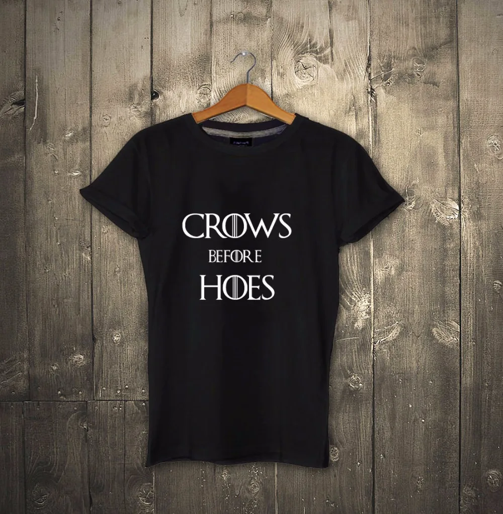 

CROWS before HOES T shirt 100% cotton Game of Thrones Inspired Night Watch NEW Unisex Adult Tshirt Gift Tee -A973