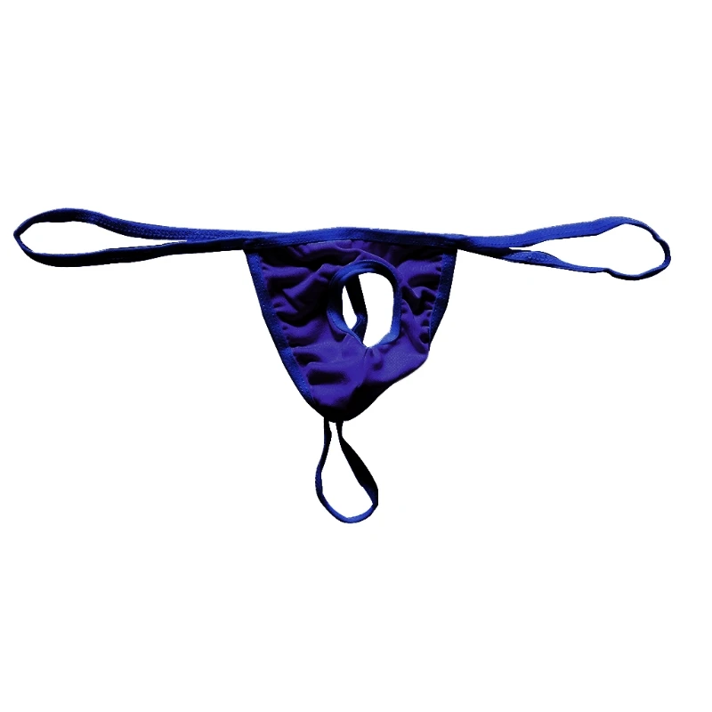 Сексуальное нижнее белье с Т-образной спинкой и кольцом - Цвет: Blue