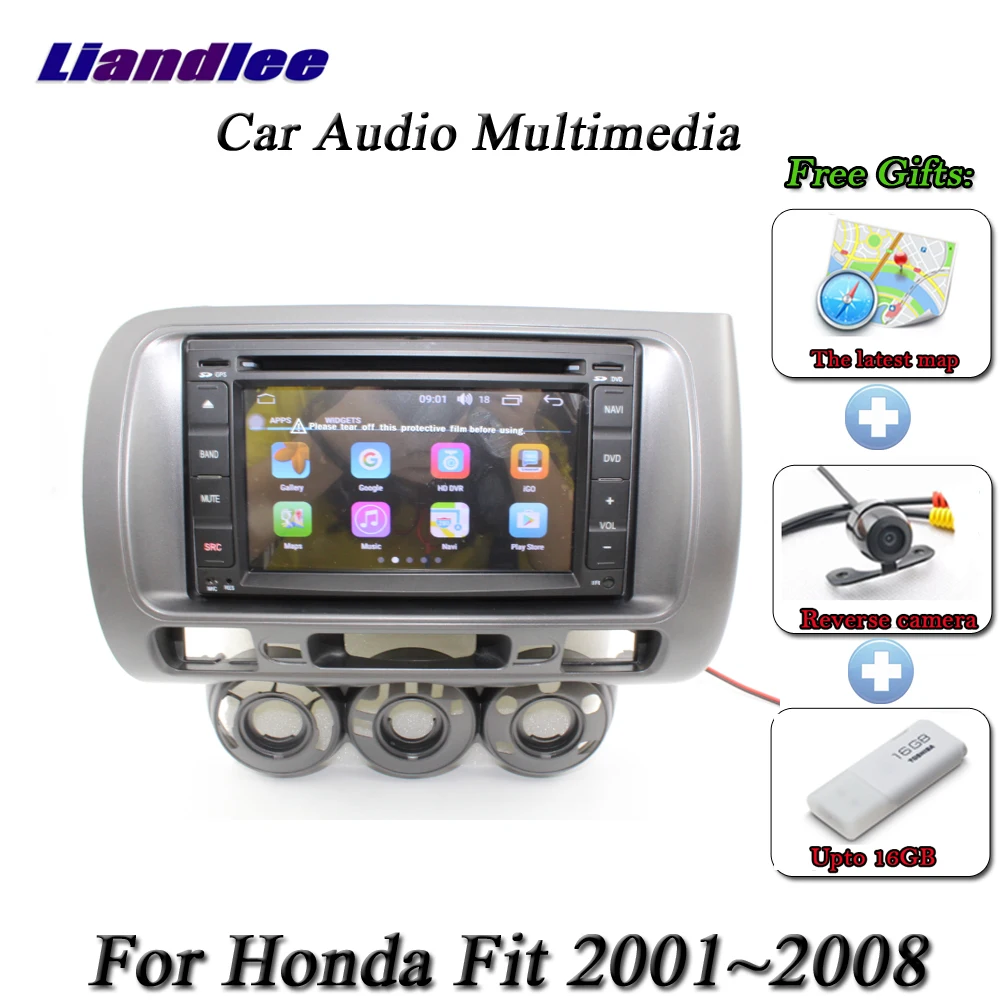 Top Liandlee Car Android System For Honda Fit 2001~2008 Radio CD DVD Player BT FM Wifi GPS Navi MAP Navigation HD Screen Multimedia 1