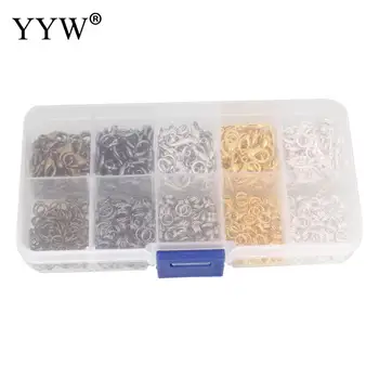 

150pcs/box 10 cells Mix-color Metal Iron Lobster Clasps For Necklace Diy Hook Clasps With Open Tools Ring Jewelry Making