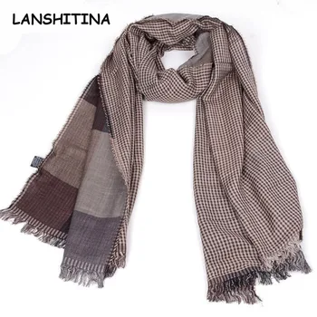

2018 Four seasons plaid yarn-dyed men's scarves fashion tassel scarves 180*70 cm wholesale