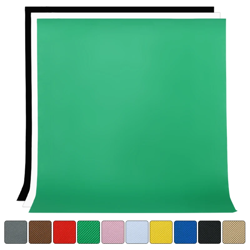 Photo Backdrop 1.6Mx2M/3M/4M Non-woven Backdrop Background Solid Color Green White Black Screen Chromakey Cloth