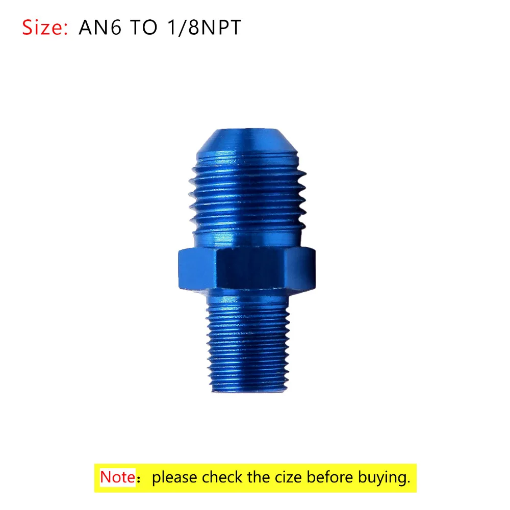 Areyourshop автомобильный 1 шт. AN4 AN6 AN8 AN10 AN12 NPT прямой Мазут Воздушный шланг фитинг Мужской адаптер синий авто аксессуары