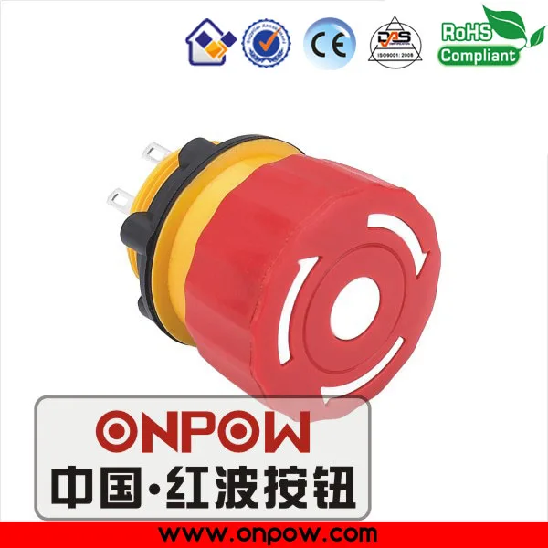 ONPOW 22 мм 1NC короткий корпус аварийный стоп переключатель LAS1-A22Y-01TSB (CCC CB EN60947) |