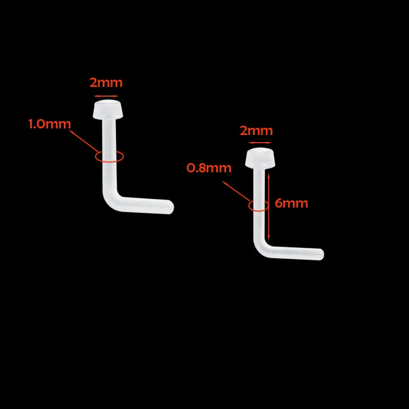 10 шт. невидимые силиконовые шпильки для носа в форме L кольцо для носа прозрачный мягкий био пластик маленький для женщин пирсинг ювелирные изделия анти-аллергические
