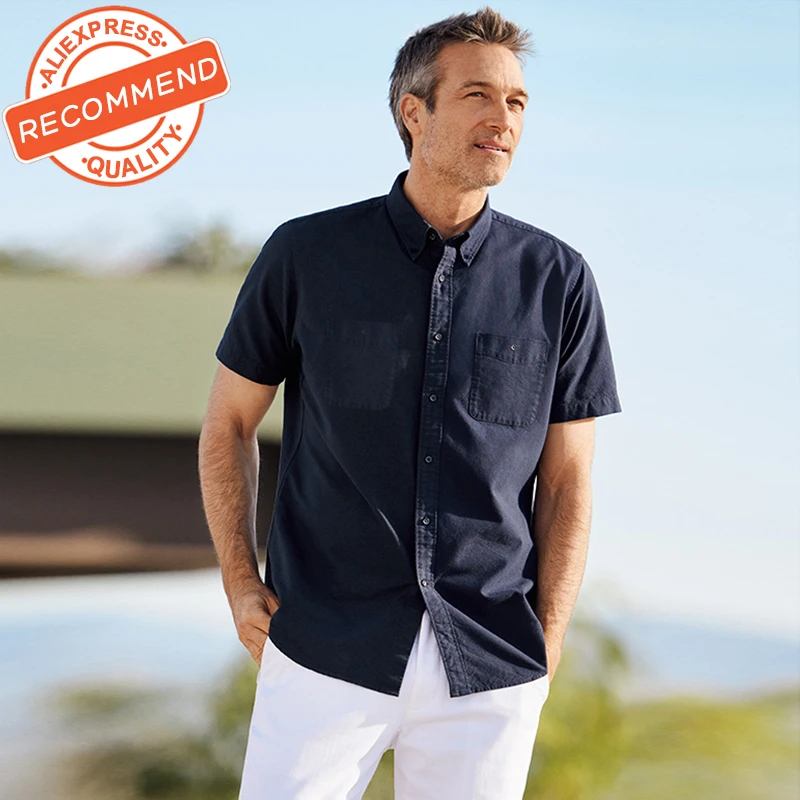 Big&Tall Sizes Men Summer Business Casual Classic Cotton