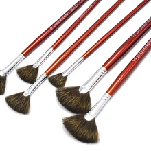 6 шт. набор высокого класса норка Рыба хвост вентилятора форма акварель гуашь акриловая живопись ручка художника кисти для живописи маслом товары для рукоделия