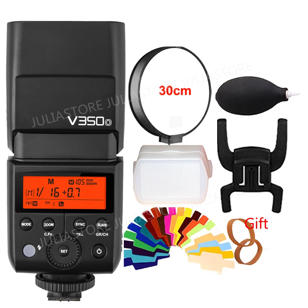 

Godox Mini Li-ion TTL V350O Camera Flash HSS 1/8000s GN36 0.1s~1.7s recycle For Olympus/Panasonic