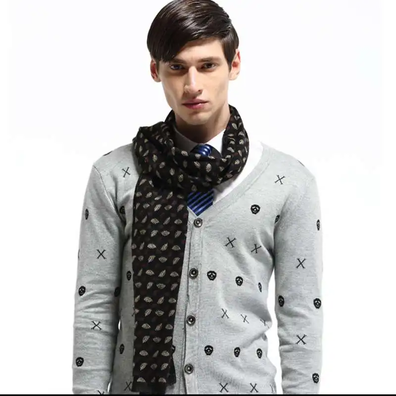 New Brand Men Business Scarf font b Tartan b font Bufandas Winter One Piece Chic Simple
