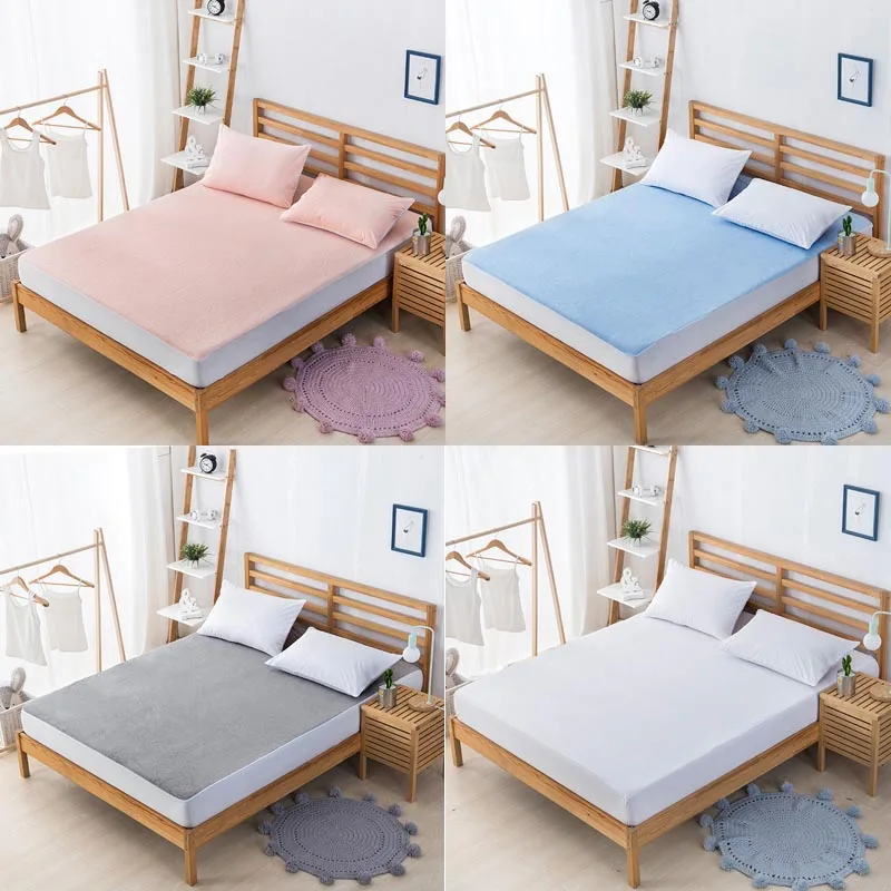 100 Cotton Antibacterial Mattress Protector Cover Removable Fitted