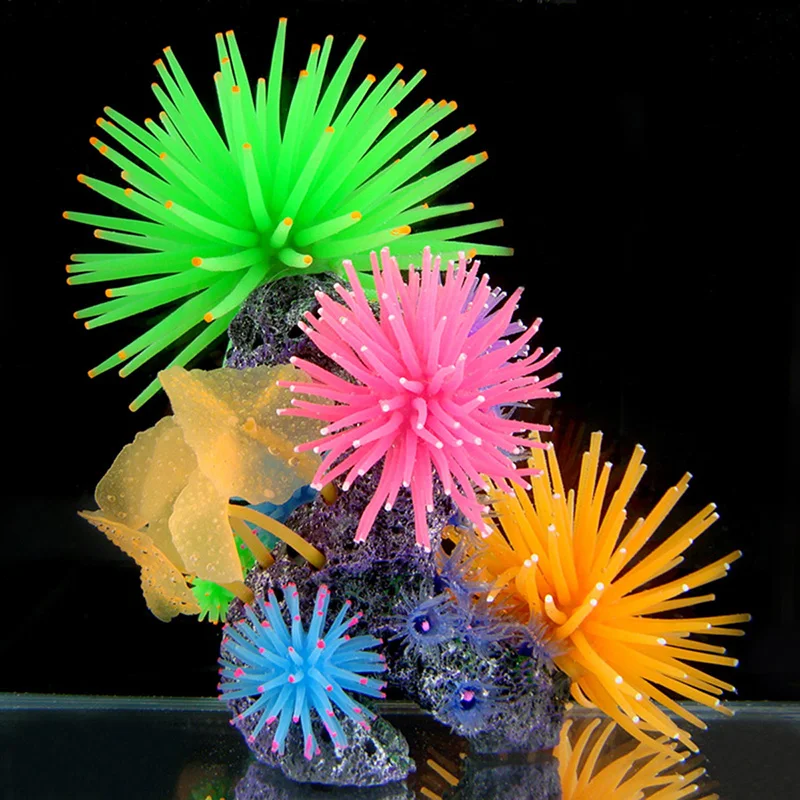 Силиконовые аквариумные рыбки Искусственные коралловые растения подводный орнамент декор 1 шт