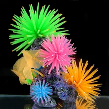 Silicone aquário tanque de peixes artificial planta coral ornamento subaquático decoração 1 pçs