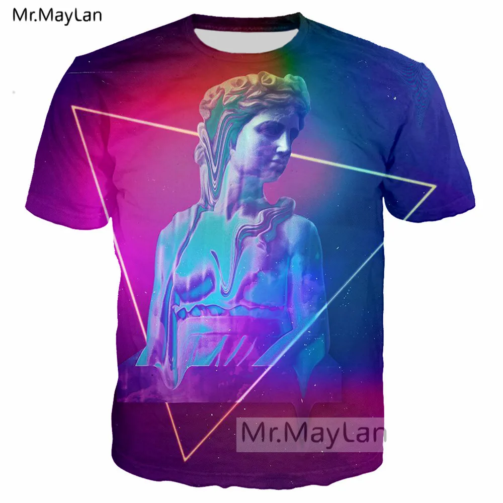 

Vaporwave 3D Print Sculptures Tshirt Men/women Unisex Athletics Hip Hop T shirt 80s Oversized Red T-shirt Man Clothes camiseta