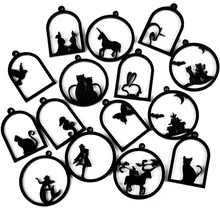 1 шт Бабочка рыба кошка девушка кролик животное акриловая рамка Подвеска Золотой шарм рамка Установка Кабошон Установка УФ смола Шарм