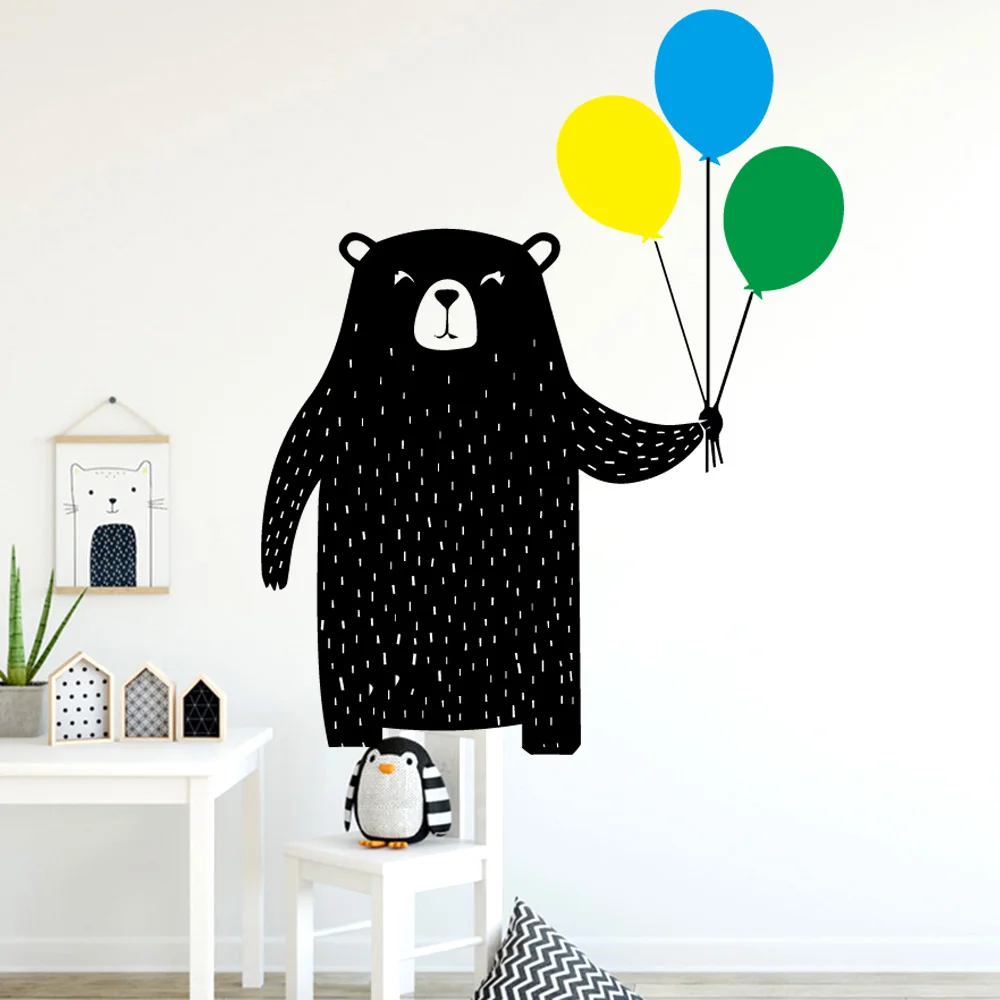 

Pretty balloon bear Waterproof Wall Stickers Home Decor Living Room Children Room Wall Stickers Waterproof Wallpaper