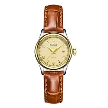 Parnis Royal Seriers Luminous Lady Women Leather Watchband Fashion Automatic Mechanical Watch Wristwatch