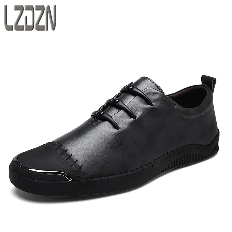 

2017 new men's shoes without laces. Leisure blue autumn shoes leather shoes and men's personality in autumn
