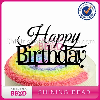 

30 pcs/lot 2017 Happy Birthday Cake Topper Acrylic Birthday CakeTopper For Birthday Party &Event Decoration Accessories