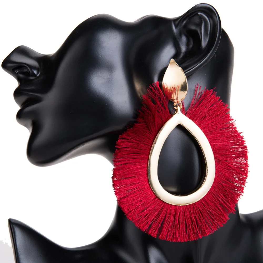 Big Summer Statement Earrings Hanging Fringe Bohemia With Tassels Large For Women Fashion Ethnic Jewelry T003 | Украшения и