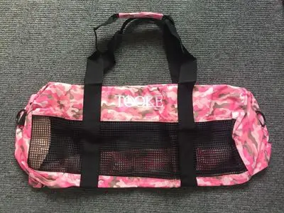 Сетчатая Сумка для подводного плавания, спортивная сумка, спортивная сумка, снаряжение для подводного плавания, маска для плавания, плавники, сумка для переноски, чехол, сумка - Цвет: Camo-Pink