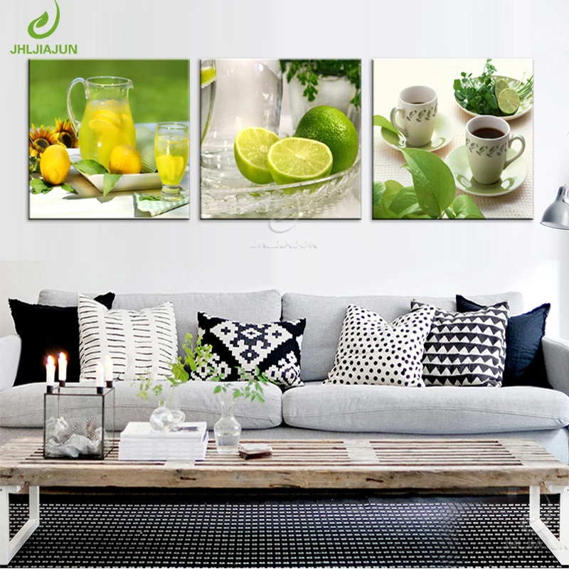 

Restaurant modern frameless paintings sanlian adornment kitchen fruit three spell hit by picture sitting room the bedroom wall