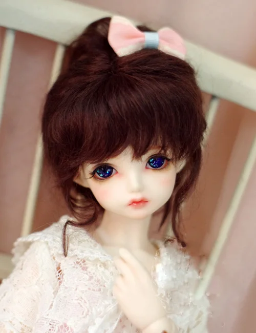 Кукольные парики BJD красные коричневые мохеровые кудрявые updo волосы для 1/3 1/4 1/6 1/8