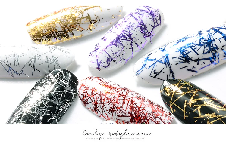 0,2 г/кор. наклейки для ногтей с цветными блестящими шелковыми линиями, сверхтонкие наклейки из золотистой и серебряной фольги, 3D DIY дизайн, 6 цветов, полосы, Звездные линии, Наклейки для декора