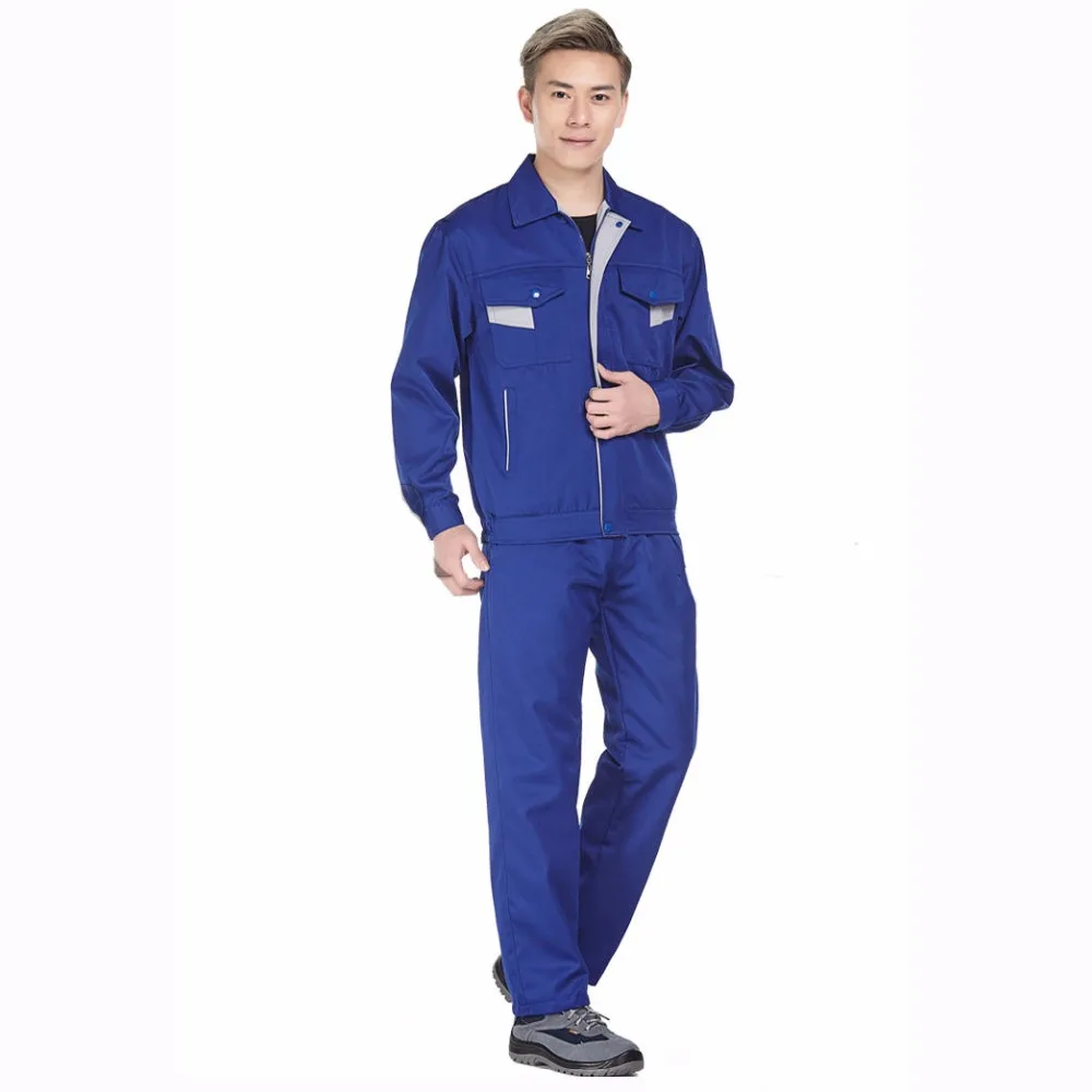 

Men Work Clothing Workwear Suits Long Sleeved Jackets+Pants Working Factory Uniforms Repair Workers Plus Size Wear-resistant