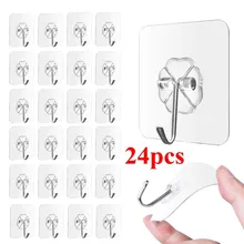 24pcs ganci ventosa trasparenti gancio ventosa senza soluzione di continuità per cucina bagno multifunzione forte organizzatore trasporto di goccia