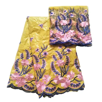 

Yellow Color African Lace Fabric African Bazin Riche Fabric High Quality Bazin Riche Getzner With Women/man Wedding JA30-1