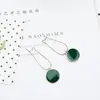 Hot Simple Green Circle Small Fresh Girl Earrings Female Character Good Quality Pendant Earrings ► Photo 3/3