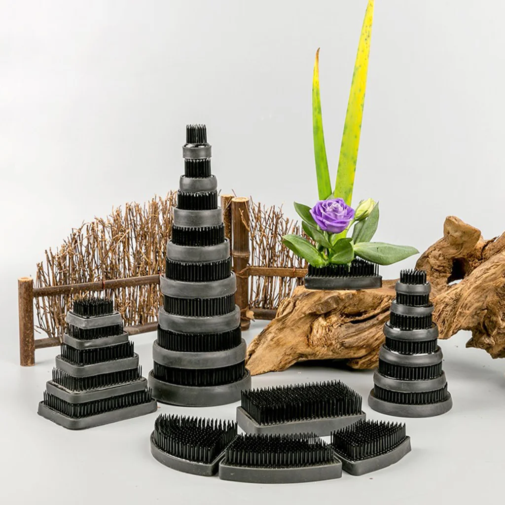 Various Size Rubber Base Metal Spike Flower Frog Kenzan with Sturdy Rubber Base for Ikebana Kenzan Floral Arrangment Art