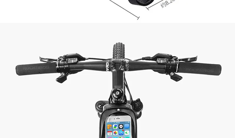 Mountain Bike Phone Holder 6.0 inch Waterproof Smart Mobile Cell Phone Mount Bracket Bicycle Handlebar GPS Stand Phone Holder