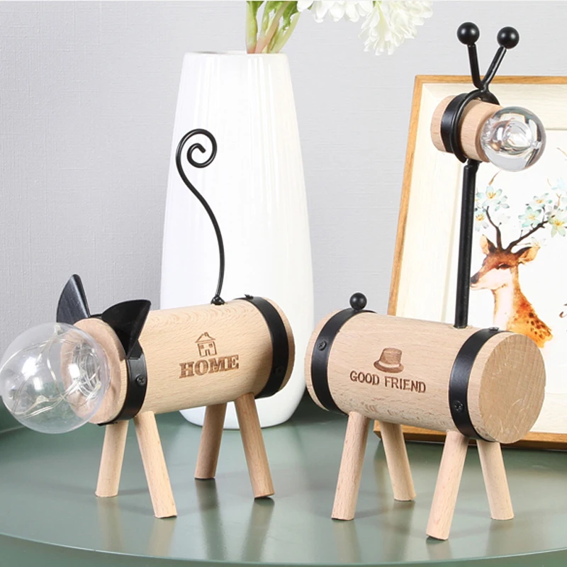 

Cartoon Wood Cat Giraffe Rabbit Shape Metal Night Lamp Luminaria Romantic Bedroom Decor Night Lamp Baby Kids Birthday Xmas Gift