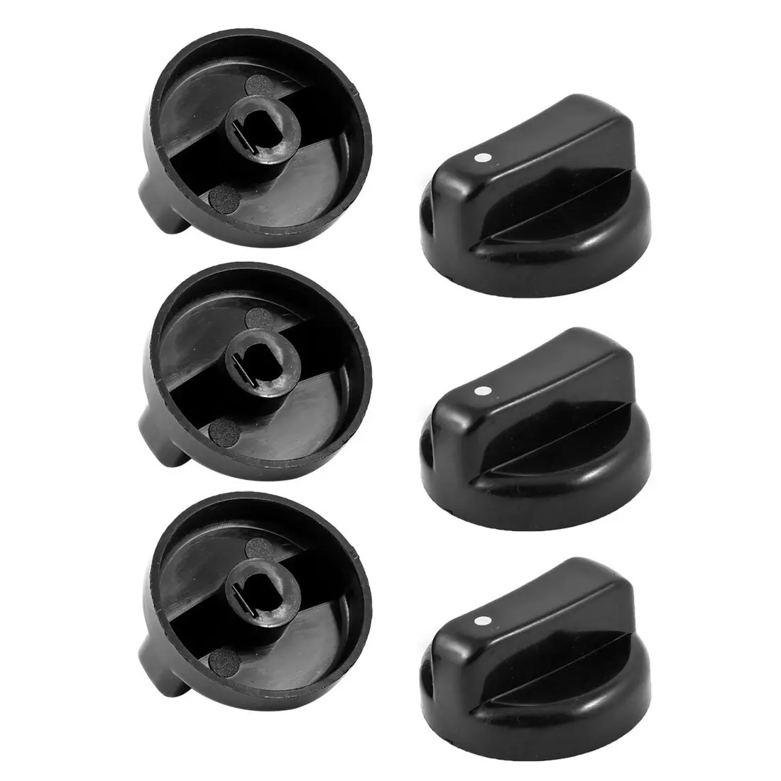 6 PCS Kitchen Black Plastic Gas Stove Cooker Control Knobsin Switches
