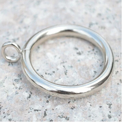 Серебряное металлическое кольцо для штор на стержне для крючков зажимы для штор черное подвесное кольцо занавеска из нержавеющей стали кольца для занавесок CP055& 2 - Цвет: Silver Ring