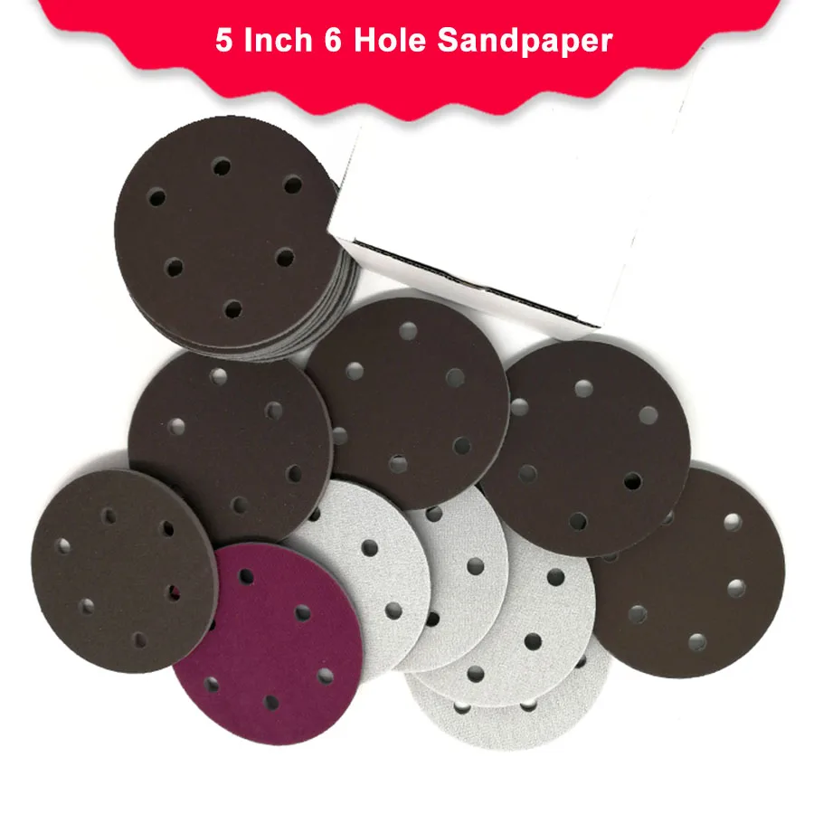 5 Inch 125mm 6 Hole Dry Wet Sponge Sandpaper Flocking Disc Sanding Paper 300 2000 Grit Abrasive Tools Accessories|Abrasive Tools| - AliExpress