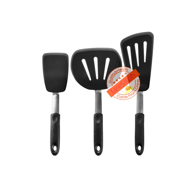 

Silicone Spatula Turner Flexible Stainless Steel Core 600F Heat-Resistant Easy Clean Non Stick - Kitchen Utensil by Leeseph