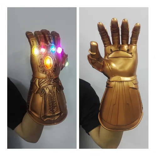 

2019 Avengers endgame superhero LED Infinity gloves Infinity War Thanos Infinity Gauntlet Cosplay Prop Avengers LED Gloves PVC