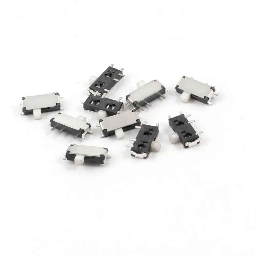 

10 Pcs On/Off SPDT 7 Pin 1P2T Slide Power Panel PCB Mini SMD SMT Switch 7mm x 3mm