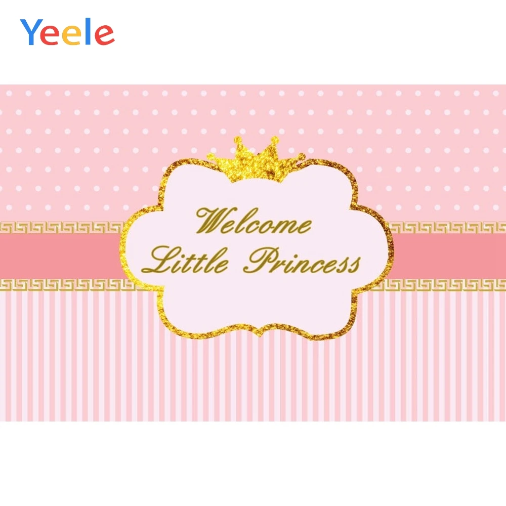 

Yeele Vinyl Welcome Newborn Baby Shower Party Photograph Backdrop Pink Princess Photocall Background for Photo Studio