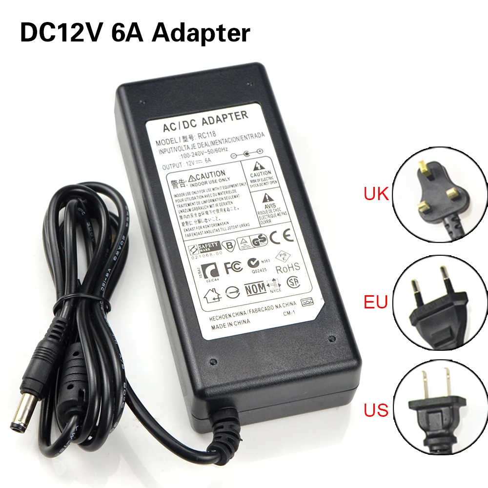 Ledストリップライトコントローラー,ac 100v-240v〜dc 12v,1a,2a,3a,5a,6a,8a,トランス,電源アダプター,コンバーター,充電器  AliExpress