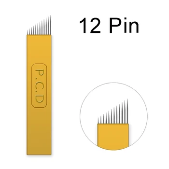 

New Arrival HARD 0.25MM Permanent Makeup Eyebrow Tattoo Needles LAMINAs NANO BLADE PREMIUM 12 /14 / pins 12u /14u For Tobori Pen